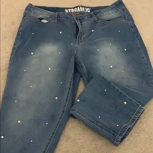 Pearl accented jeans by Hydraulic